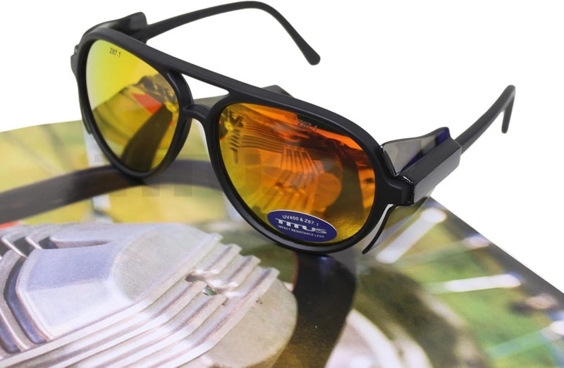 Titus G35 Retro Aviator Z87 Sunglasses Eye Protection w/Side Shield Motorcycle Shooting DOT ANSI CE Approved Safety Glasses - Image 2